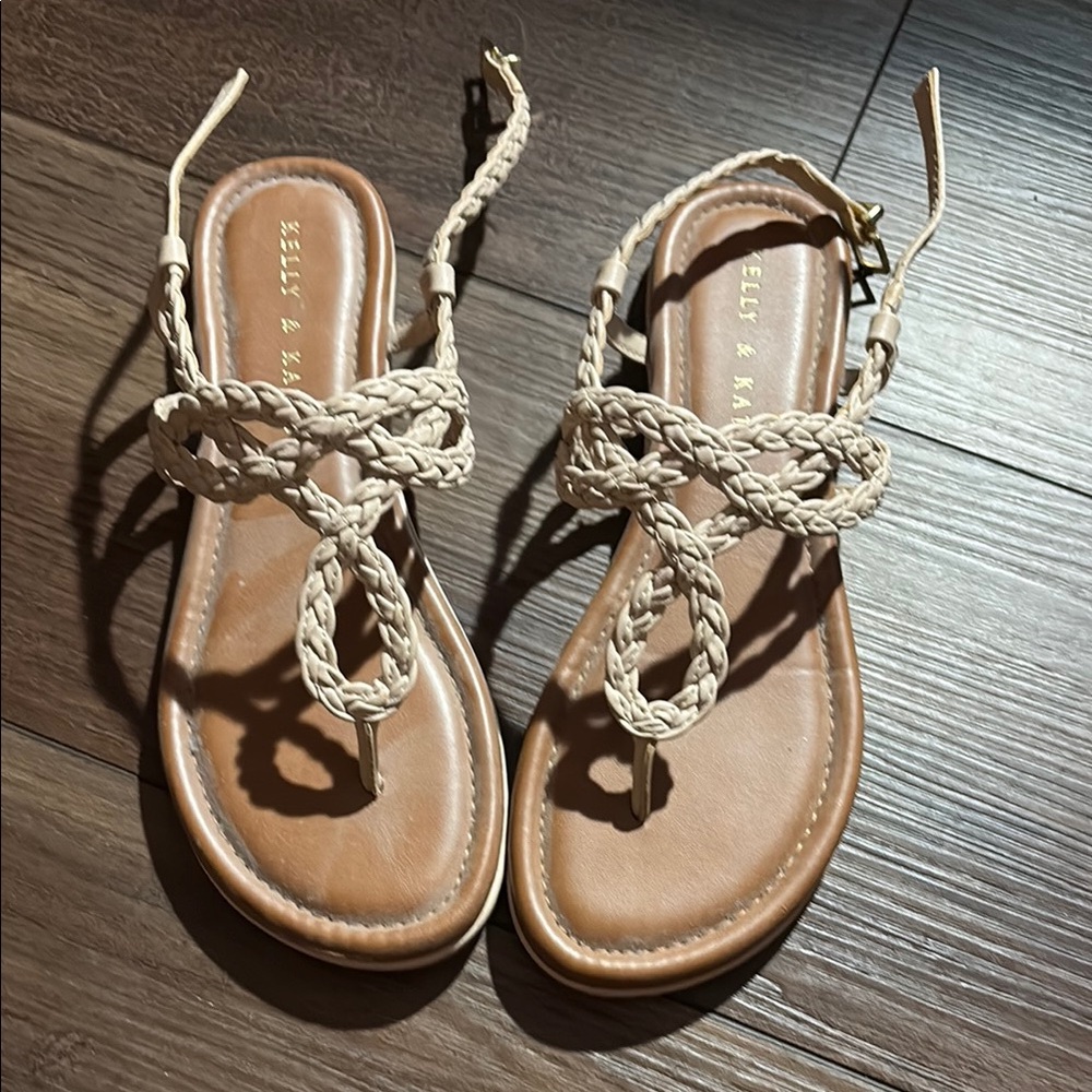 Kelly & Katie Tan Braided Sandals